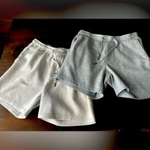 American Eagle jogger shorts, M, heather frost & gray. 2 for &20.